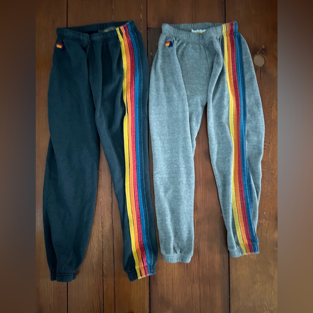 Aviator Nation Bundle 5 Stripe Black Gray  Sweatpants Lot SZ XS